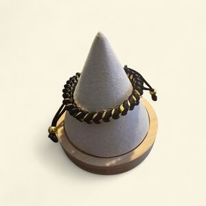 Black and Gold Braided Bracelet